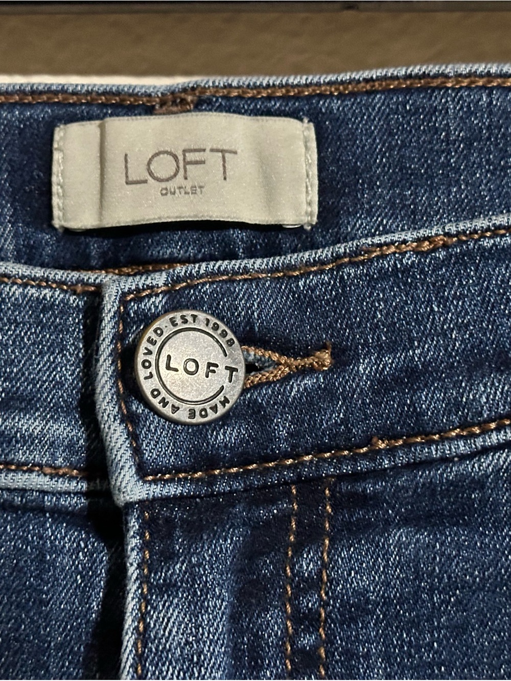 LOFT Outlet Deep Indigo Denim Bermuda Shorts - Picture 3 of 8